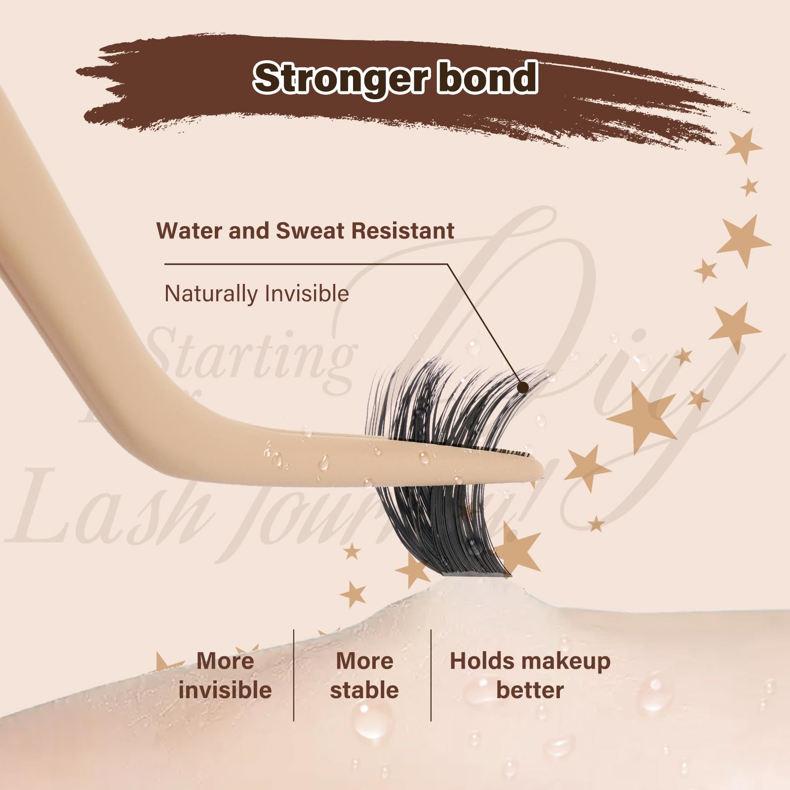 JMS&JMS lash clusters at-home application demonstrates easy DIY styling