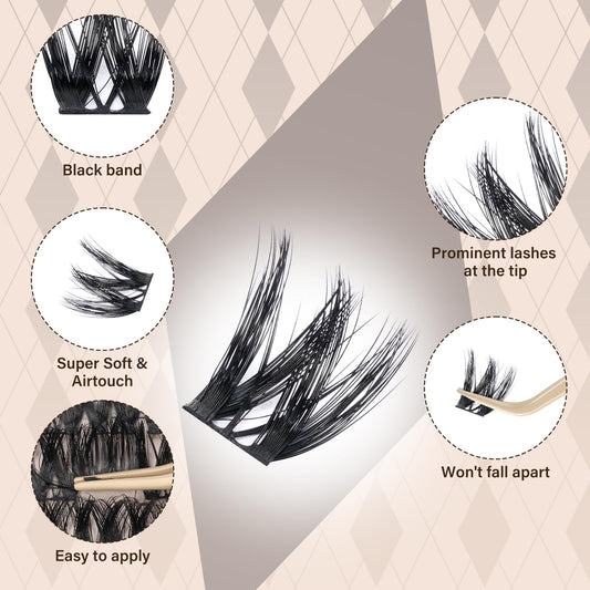 JMS&JMS mixed-length clusters 8-18mm for quick natural-looking eye-enhancement