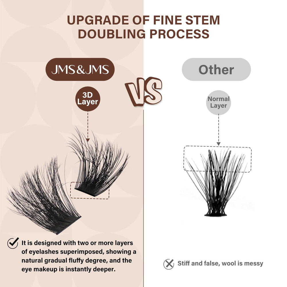 JMS&JMS stackable clusters mix lengths for versatile everyday and party looks.
