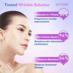 Close-up of forehead wrinkle patches applied