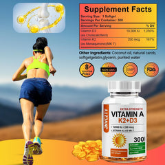 Bottle showing D3 10000 IU and K2 MK-7 200 mcg per serving