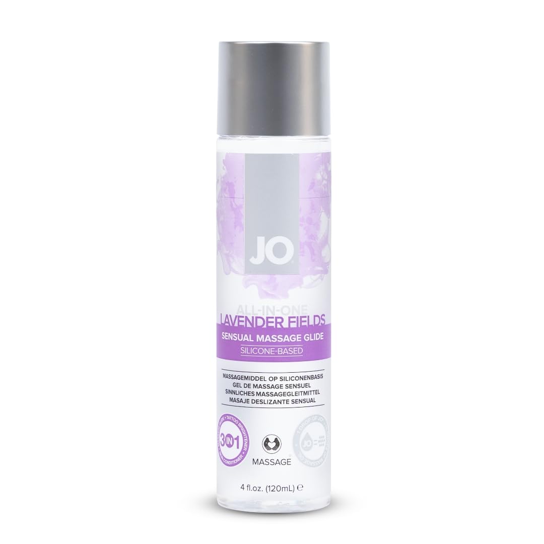 JO Lavender Silicone Massage Oil bottle, 4 oz