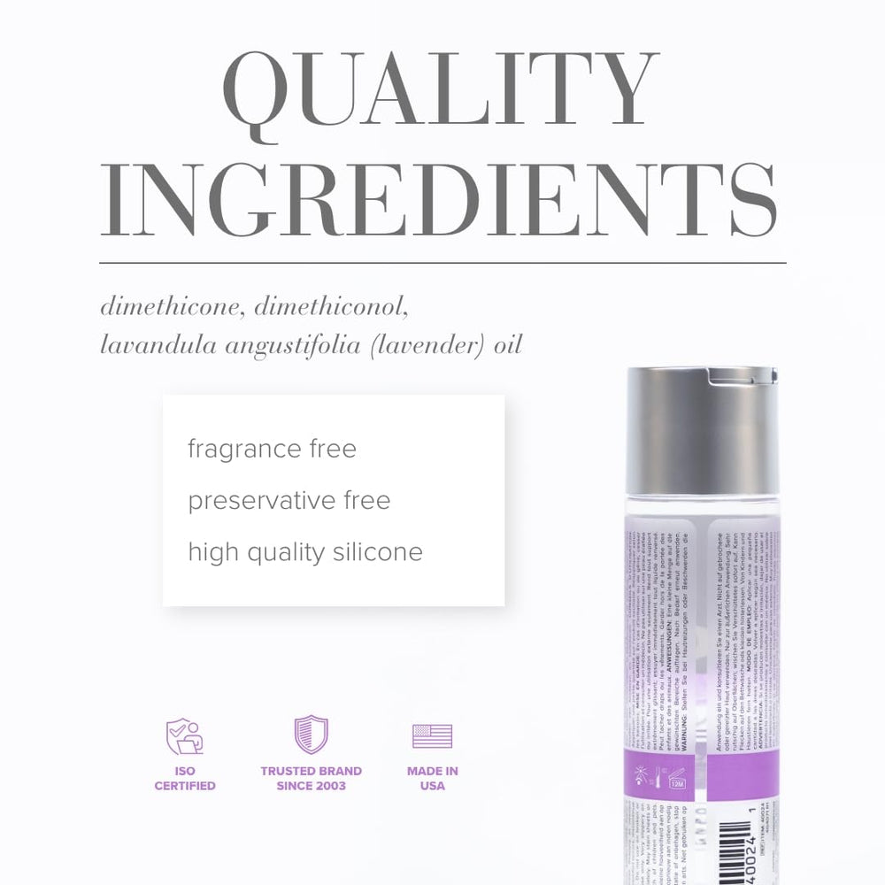 JO Lavender silicone massage oil being used in bath or shower