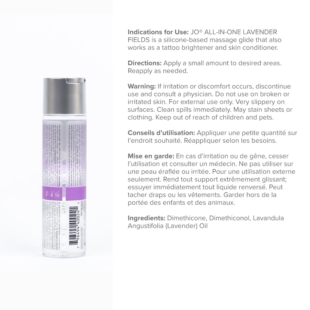 Front packaging view of JO Lavender Silicone Massage Oil