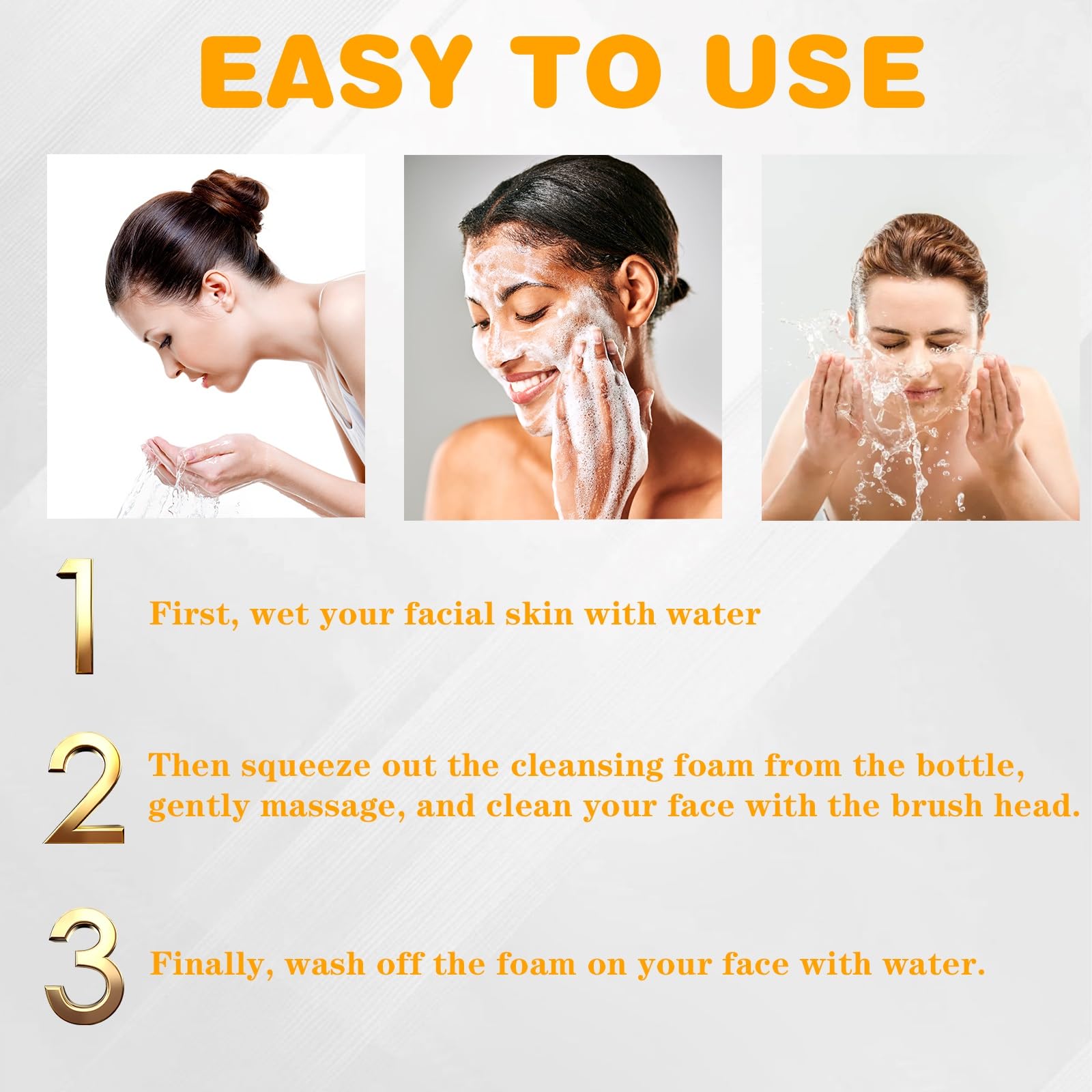 Joanssore face brush application demonstrating easy daily cleansing.