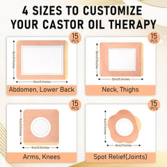 Close up of skin friendly breathable self adhesive castor oil patches