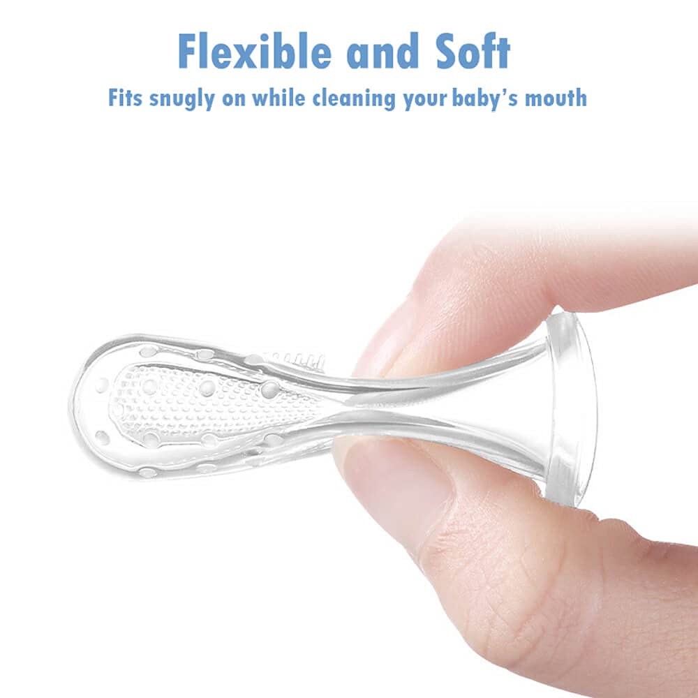 Back of the toothbrush showcasing massage bumps for gum massage
