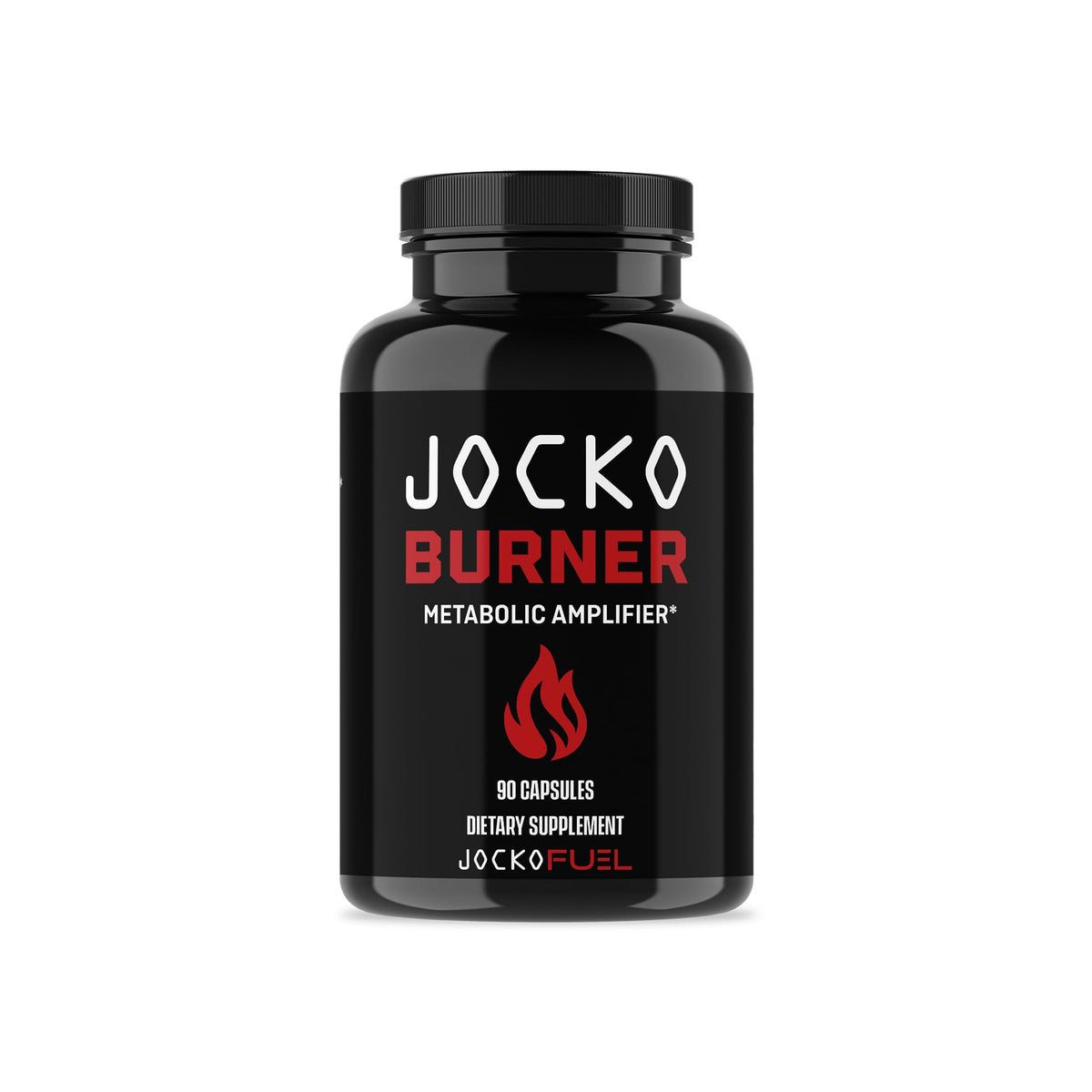 Bottle of Jocko Fuel Burner with capsules on white background