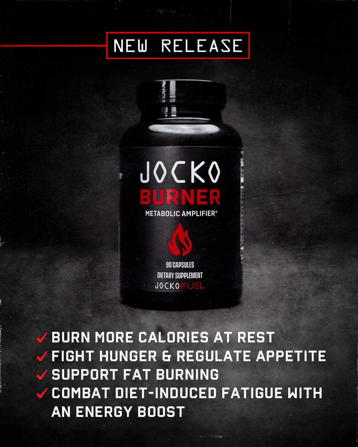 Jocko Fuel Burner packaging highlights clinically studied ingredients.