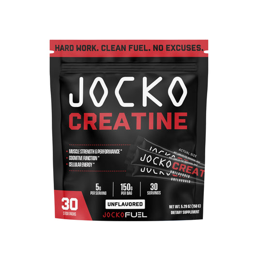 Close-up of Jocko Fuel Creatine Monohydrate stick pack