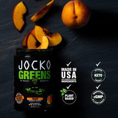 Ingredients panel of Jocko Fuel Daily Greens highlighting spirulina and chlorella.