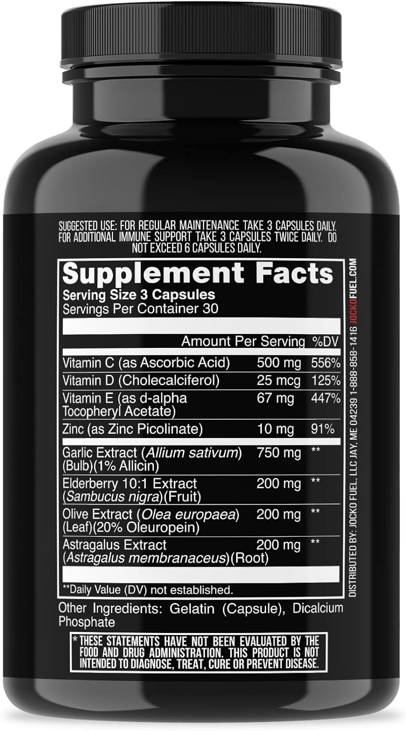 Close-up of ingredients for Jocko Cold War Immune Support