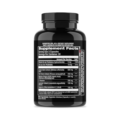 Close-up of Jocko Good Night label highlighting Tart Cherry Extract, L-Theanine, Lavender and Lemon Balm.