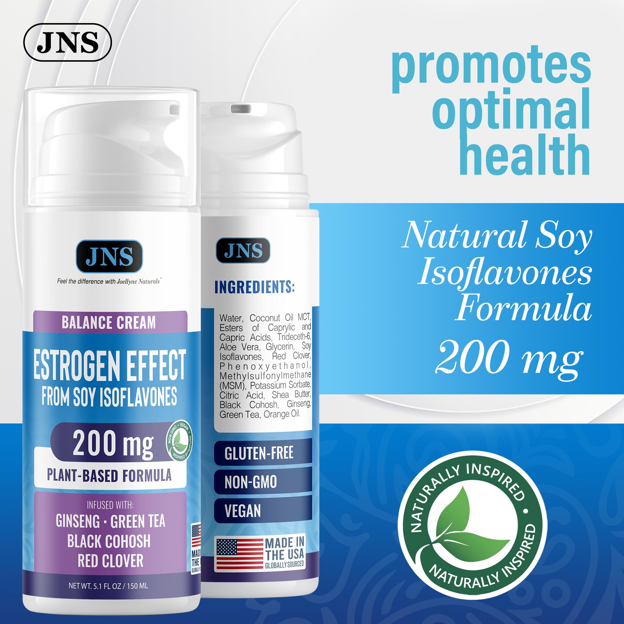 Joellyne Naturals Phytoestrogen Cream texture shows lightweight, fast absorbing consistency for daily use.