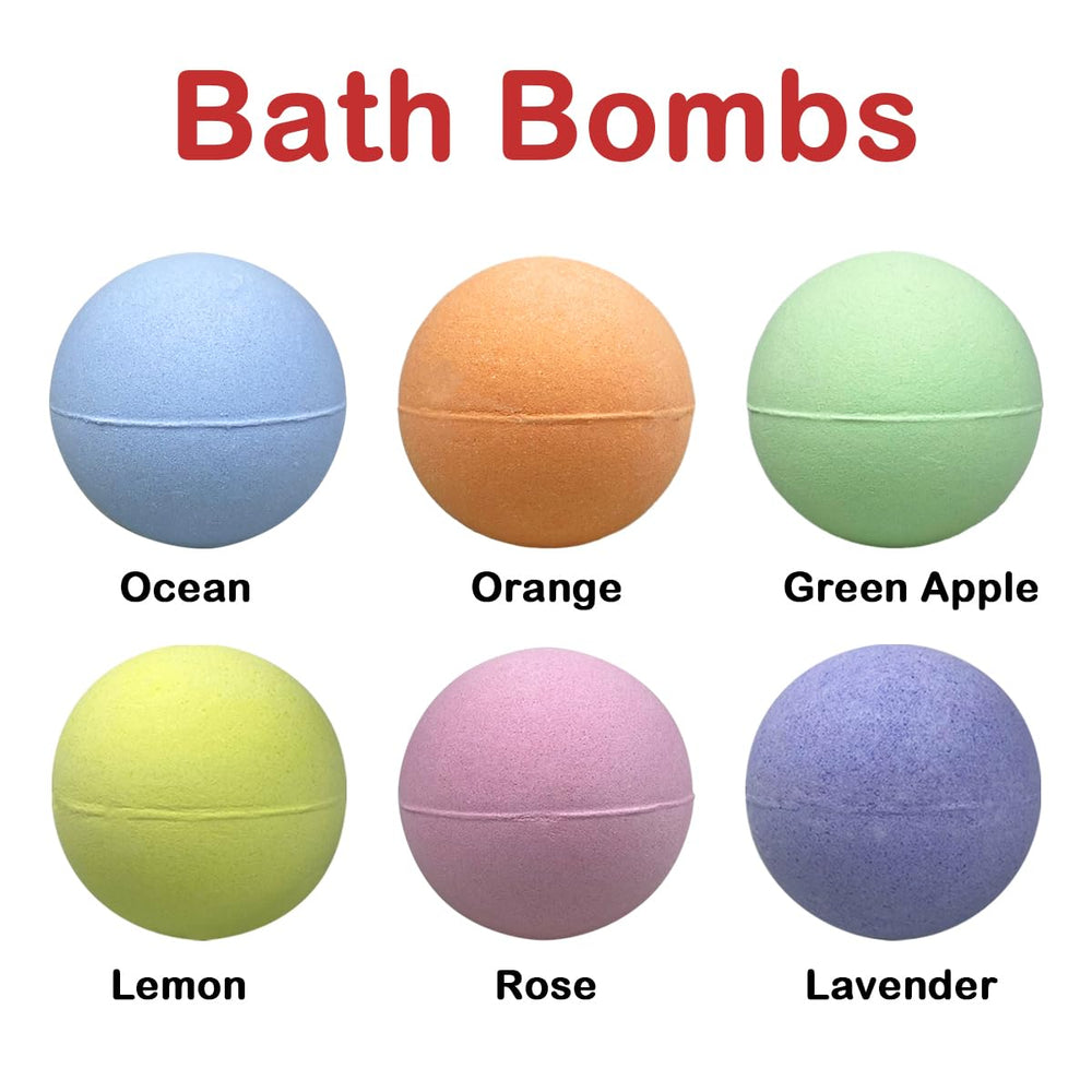 JoFAN bath bombs showing six colors for a festive bath time