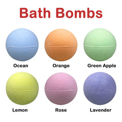 JoFAN bath bombs showing six colors for a festive bath time