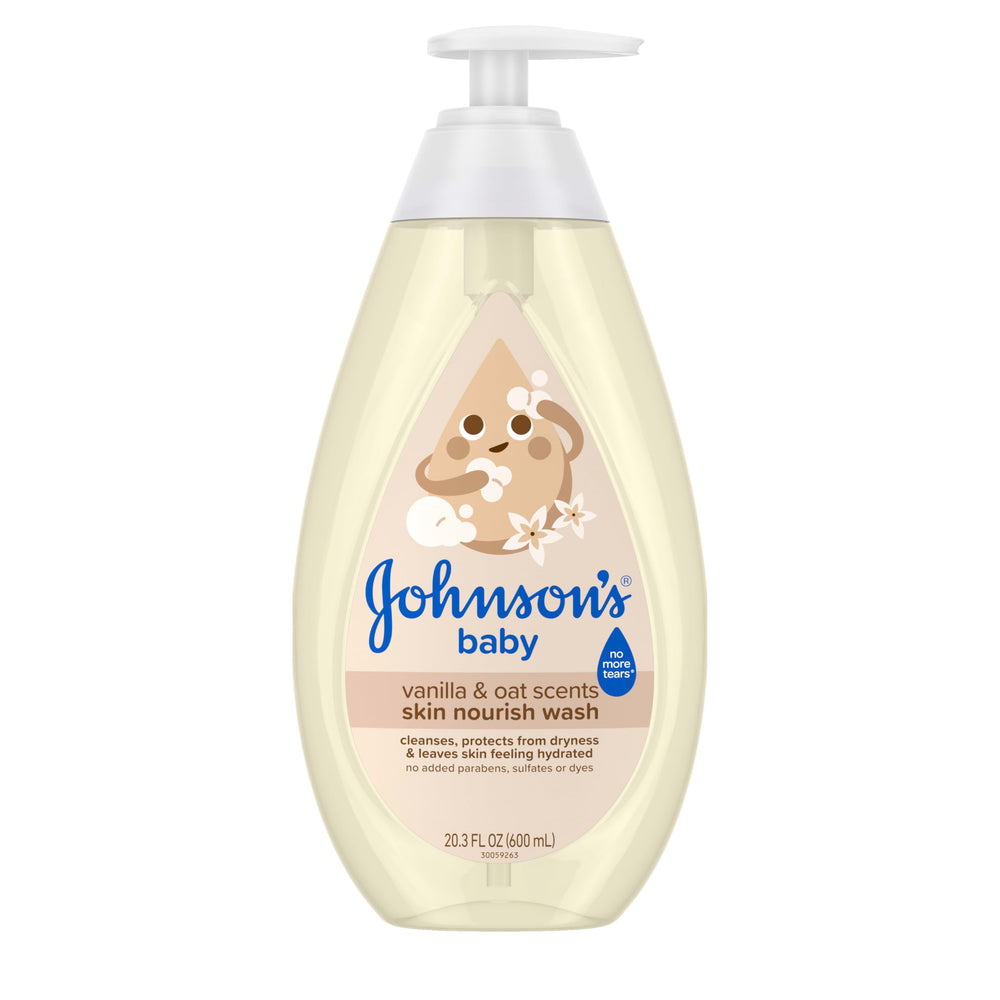 Johnson's Skin Nourishing Moisture Baby Wash bottle with vanilla & oat scent