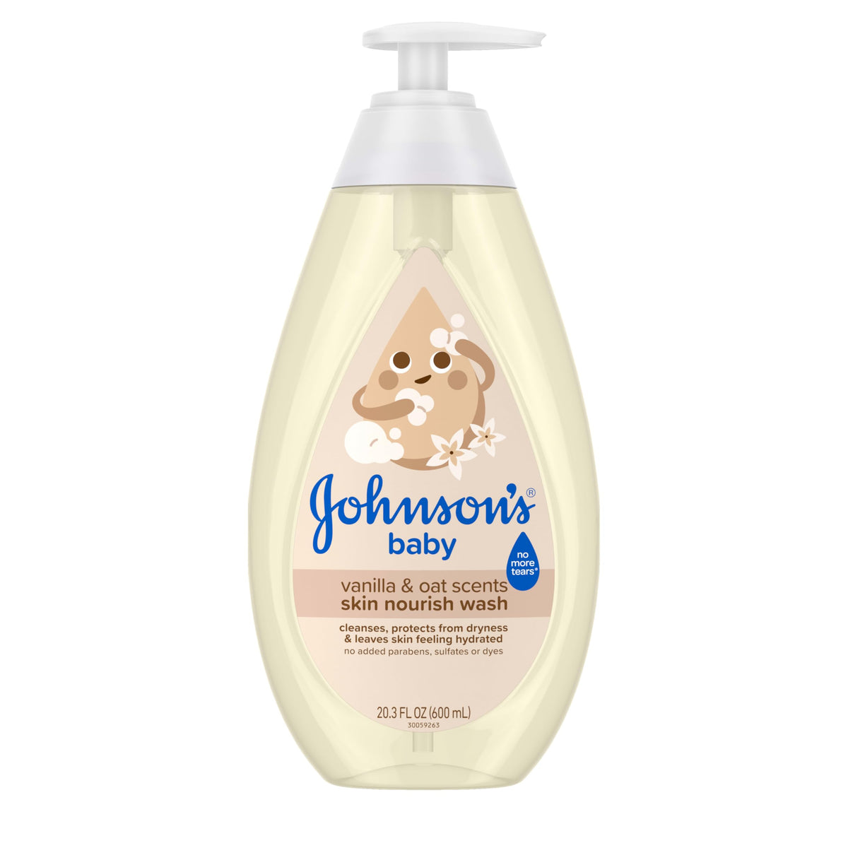 Johnson's Skin Nourishing Moisture Baby Wash bottle with vanilla & oat scent