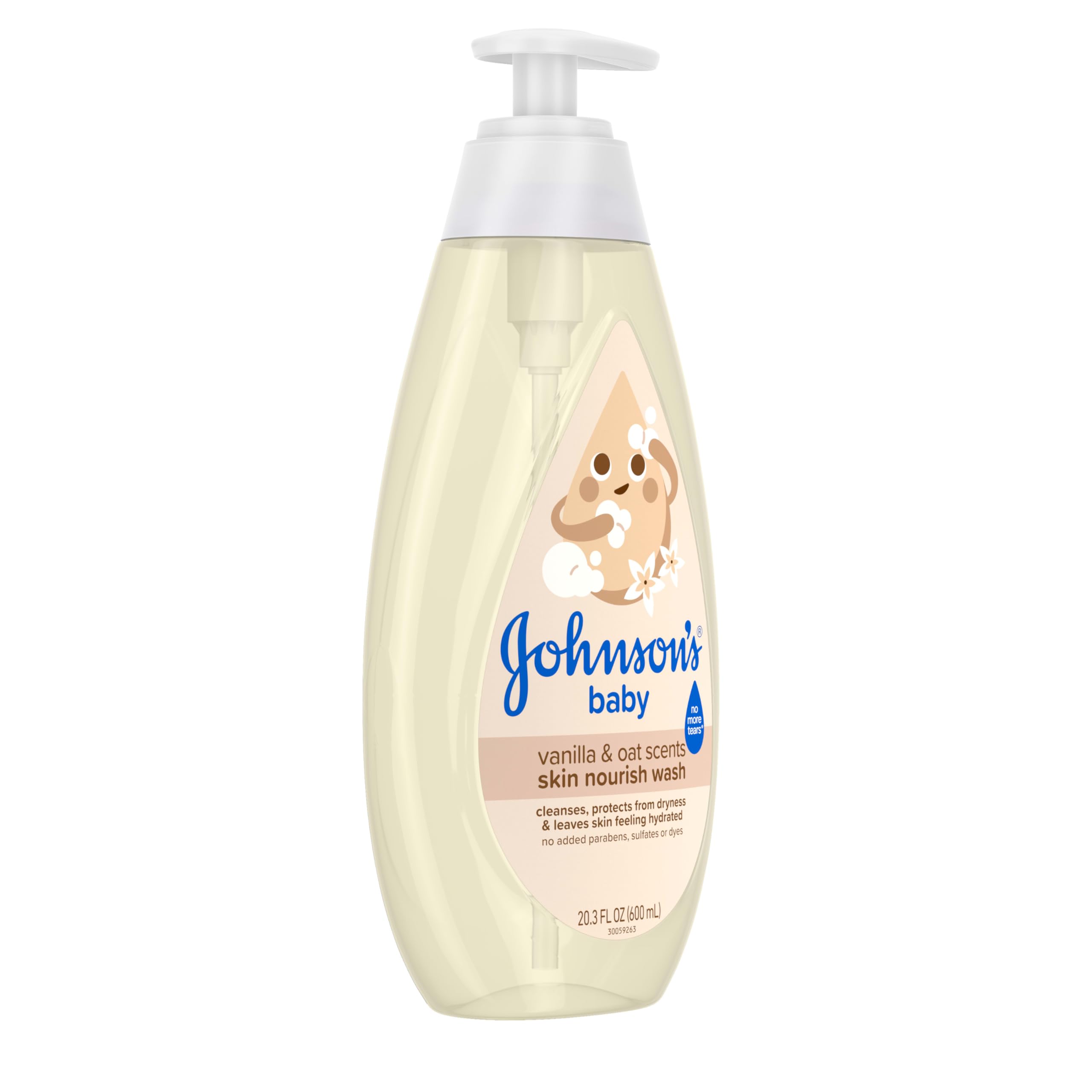 Front view of Johnson's Baby Wash bottle