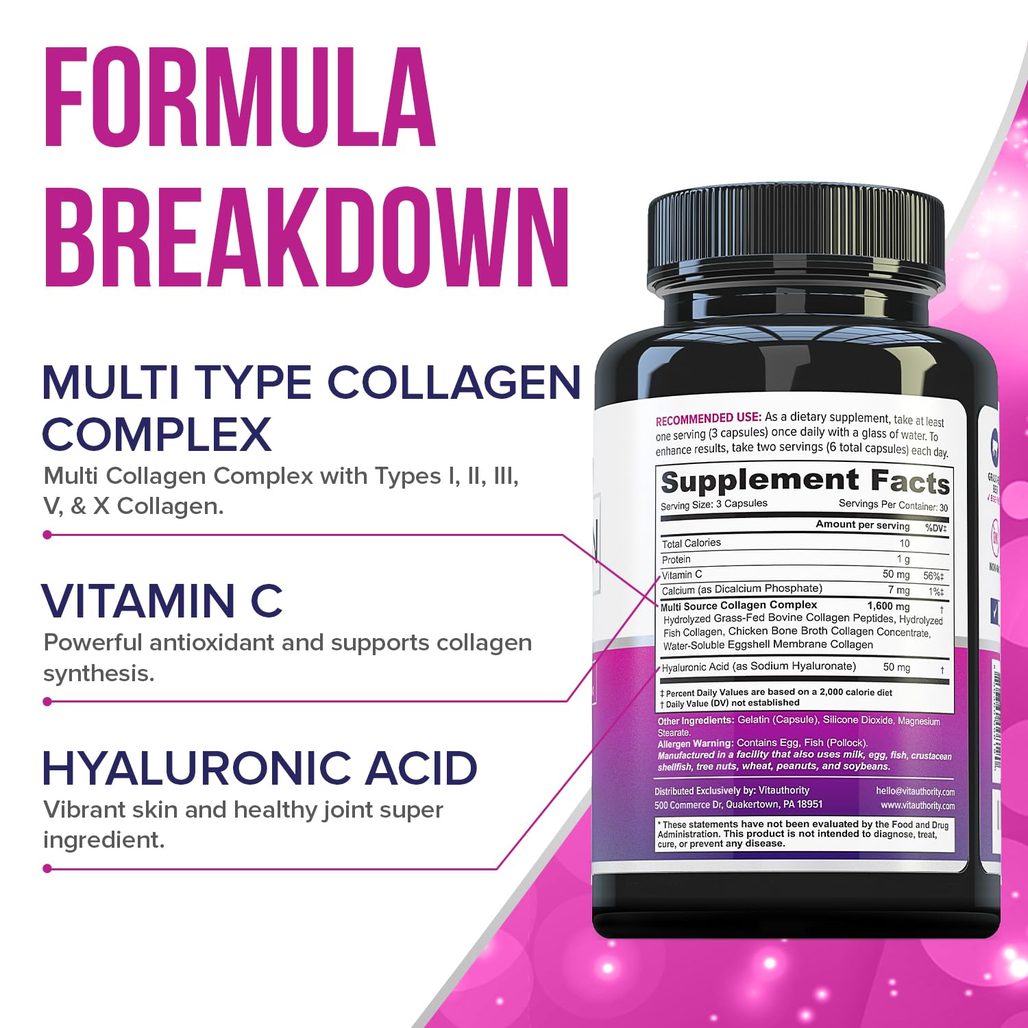 Collagen capsules promoting joint and gut health