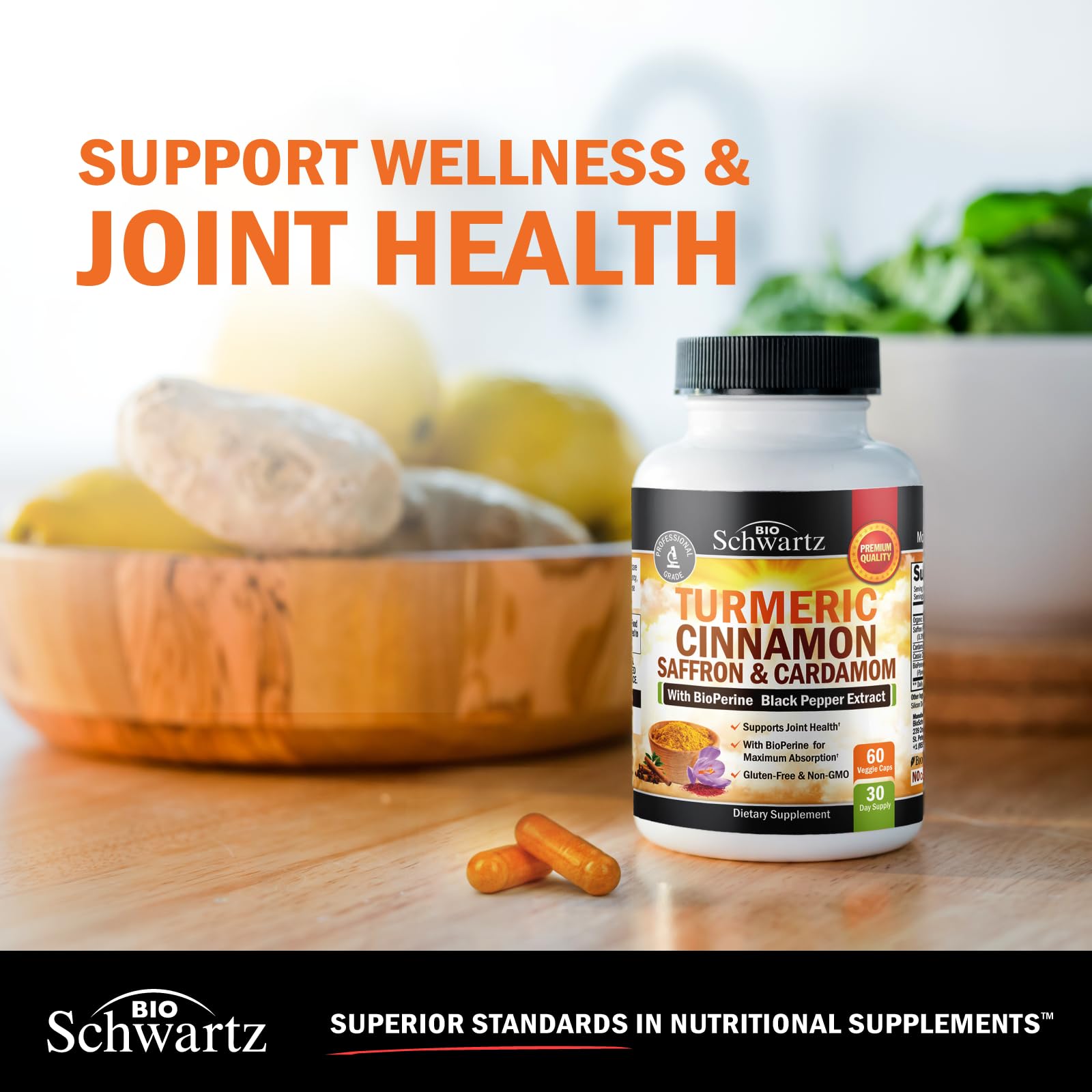 Joint support turmeric supplement capsules