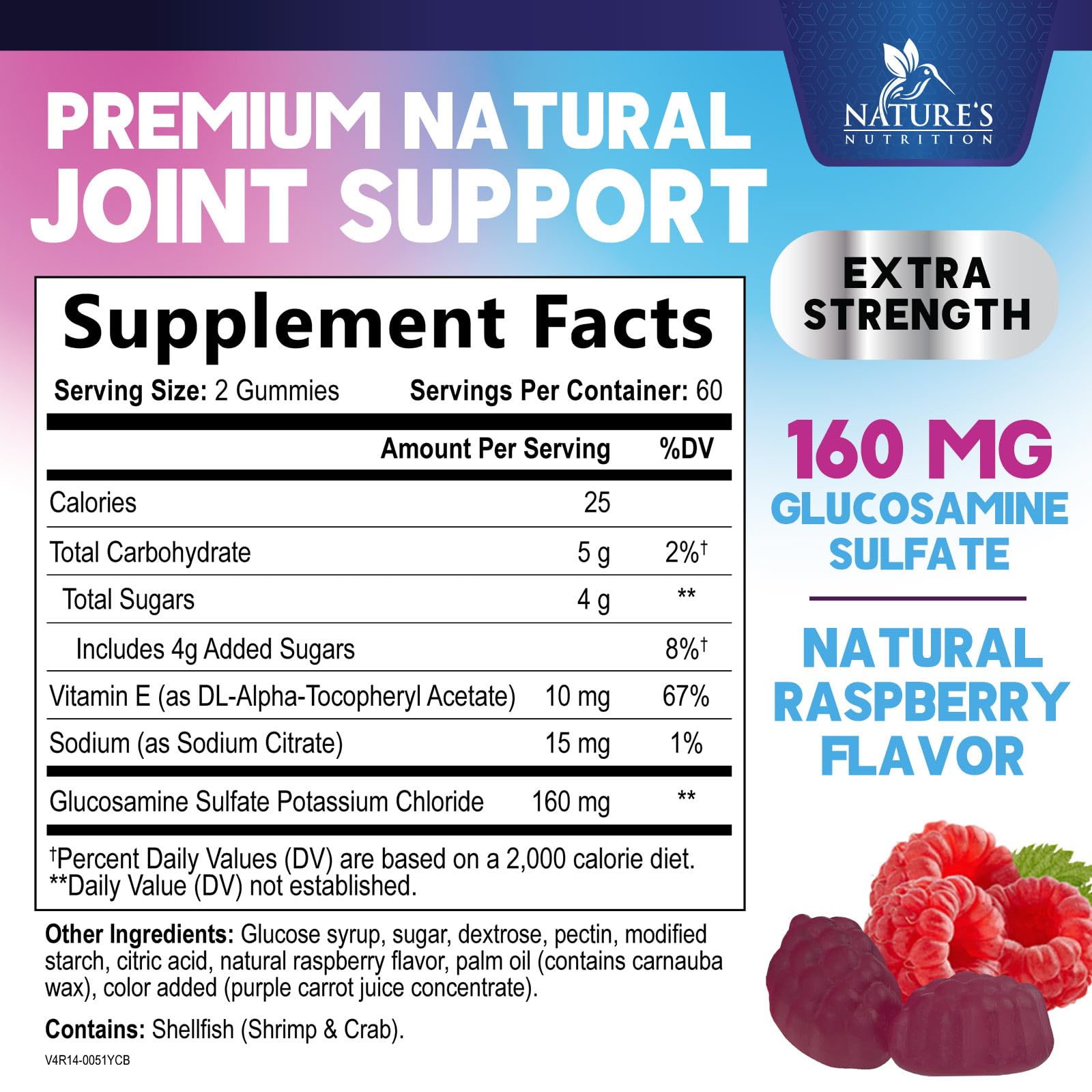 Gummies containing glucosamine ingredient for joint support