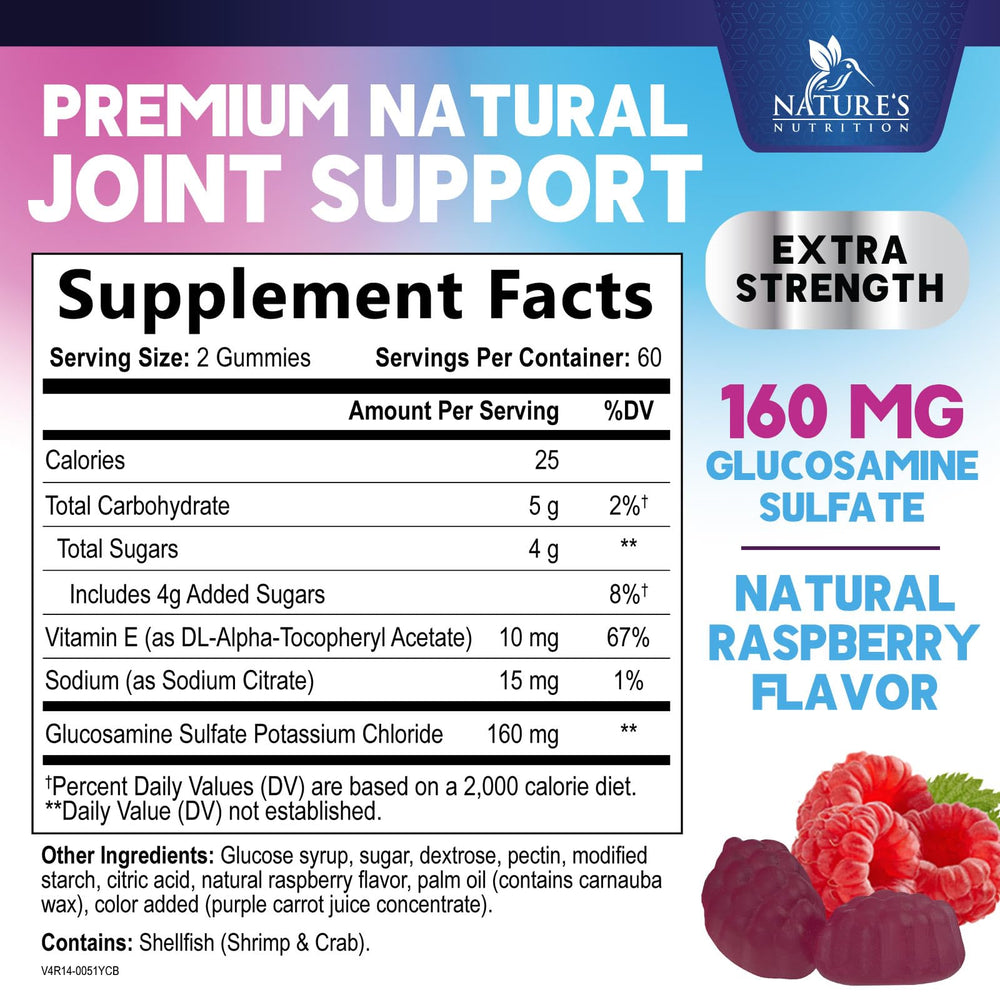 Gummies containing glucosamine ingredient for joint support