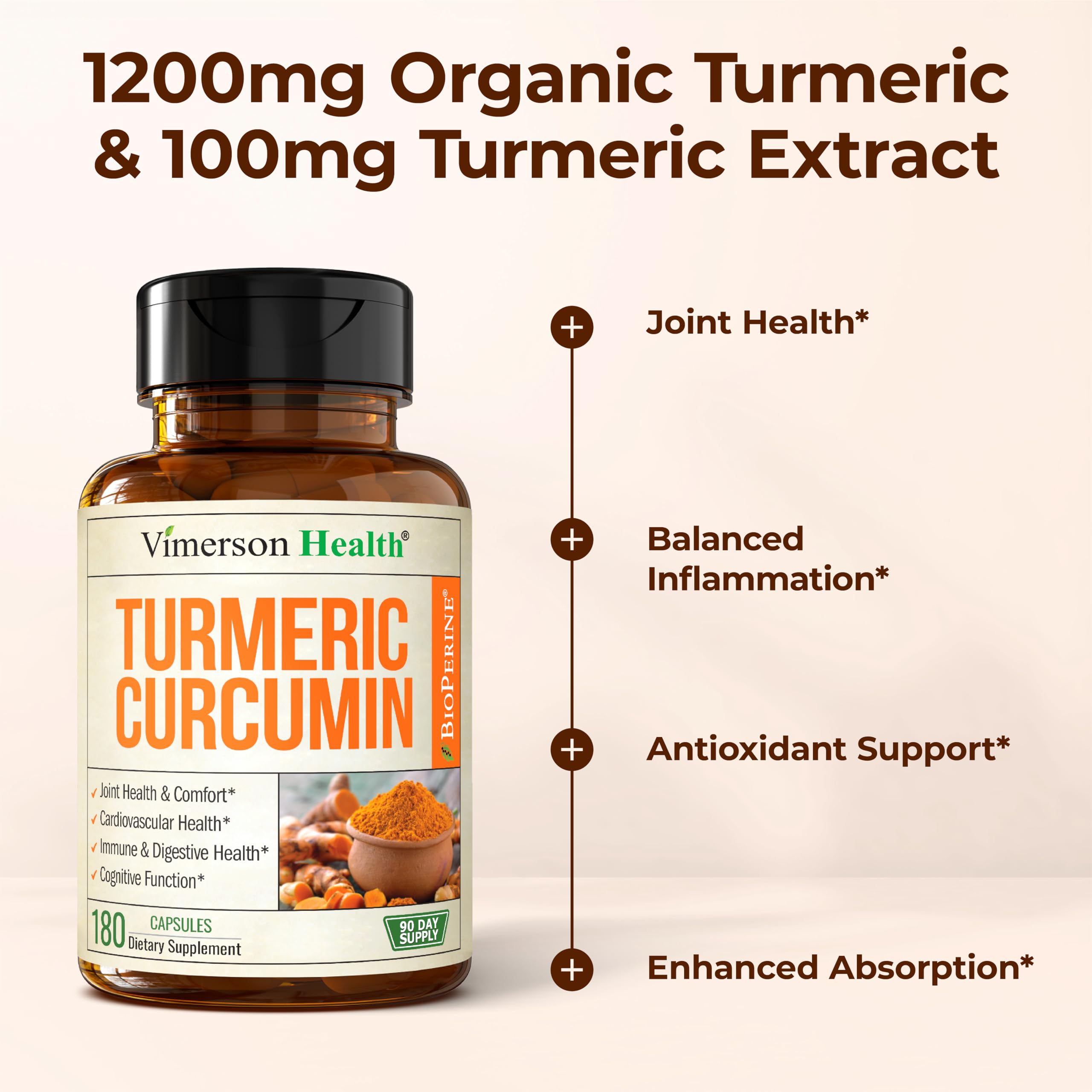 Joint support turmeric capsules for mobility