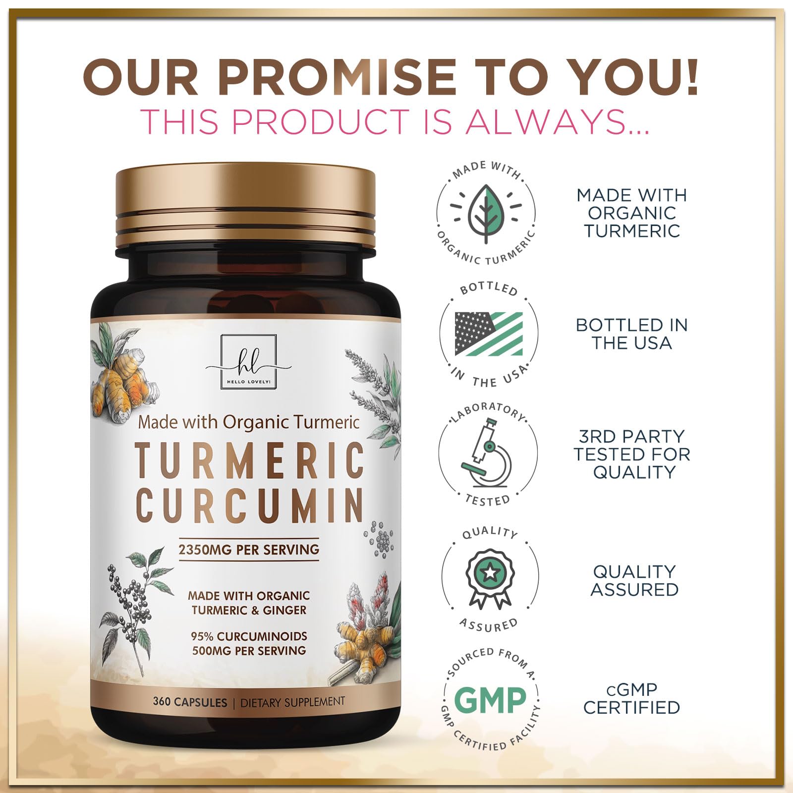 Joint support from turmeric curcumin supplement