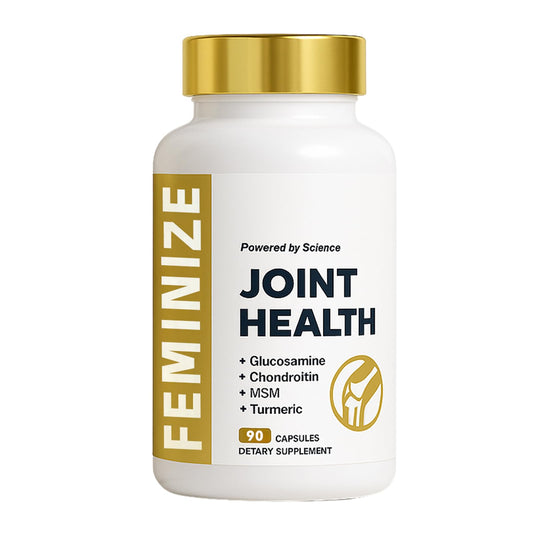 Bottle of Joint Support Supplement for Women and Men with Glucosamine, Chondroitin, MSM and Turmeric