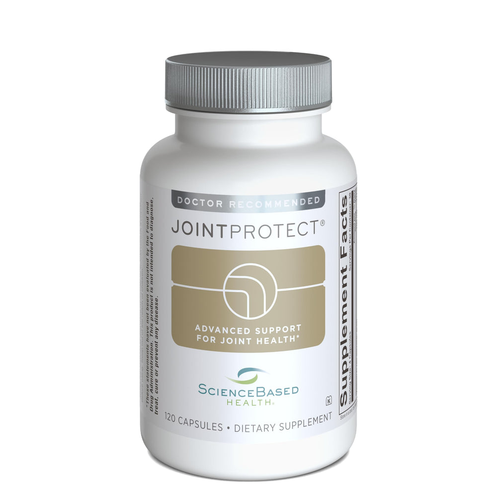 JointProtect bottle and label showing 120 capsules