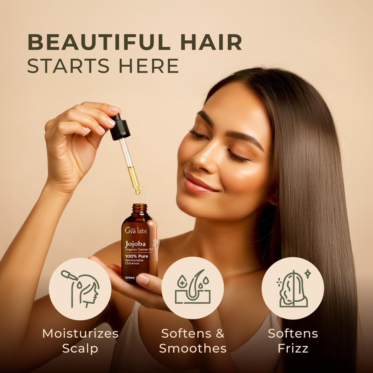 Jojoba oil used for hair and scalp hydration