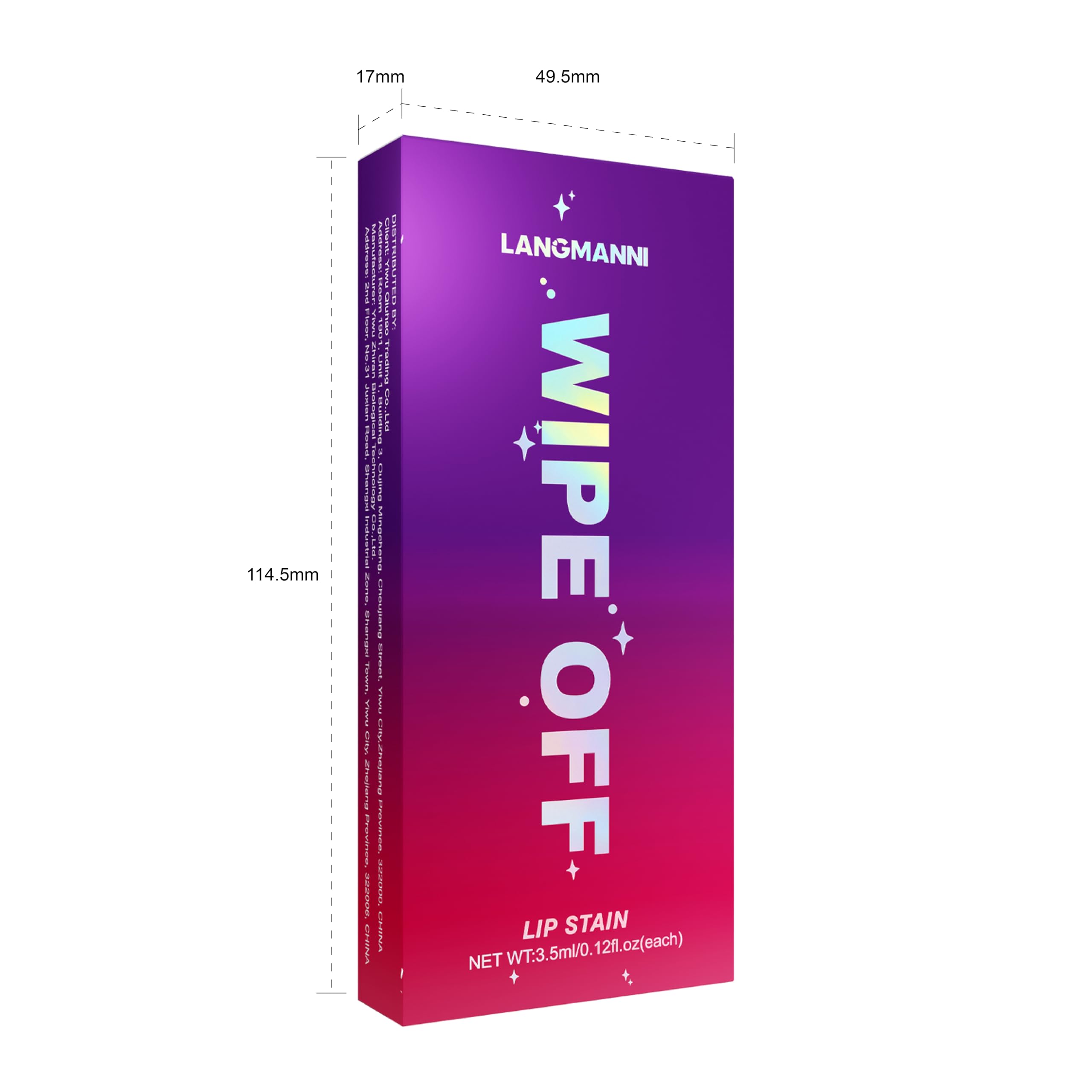 Jolilab Lip Stain Wipe Off three shade set for everyday looks