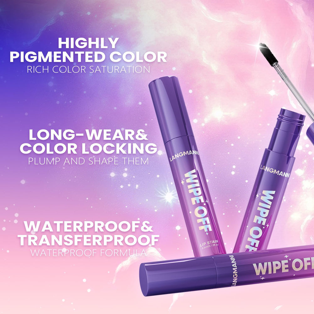 Jolilab Lip Stain Wipe Off remains waterproof and transfer-proof during daily activities