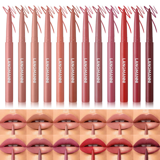 Jolilab Matte Lip Liner Set swatches showing 12 color options for versatile looks