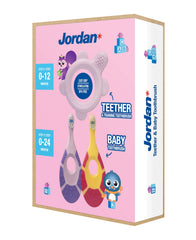 Jordan* teether texture close-up shows soft surface for soothing gums