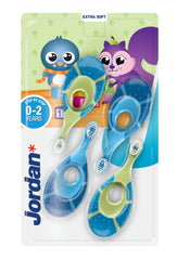 Jordan Step 1 Baby Toothbrush 4-pack in Green and Blue colors