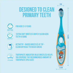 Jordan* close-up of soft bristles highlighting gentle cleaning for young gums
