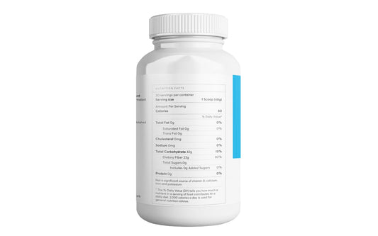 Close-up of Jo’s Resistant Starch Powder 3 lb bottle