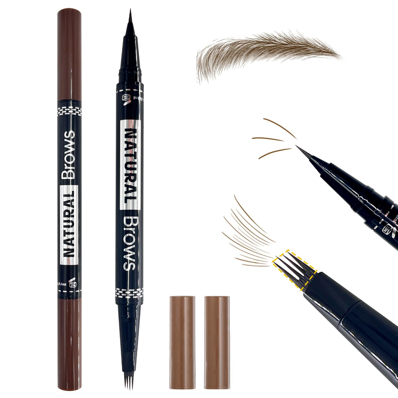 JosurBeauty dual-ended eyebrow pencil with curved tip for shaping brows.