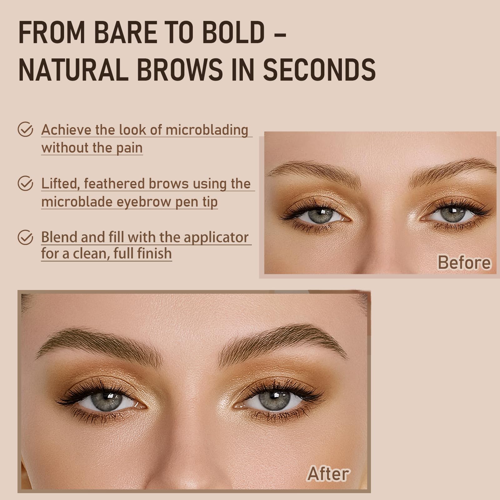 JosurBeauty waterproof brow formula swatch for all-day hold.