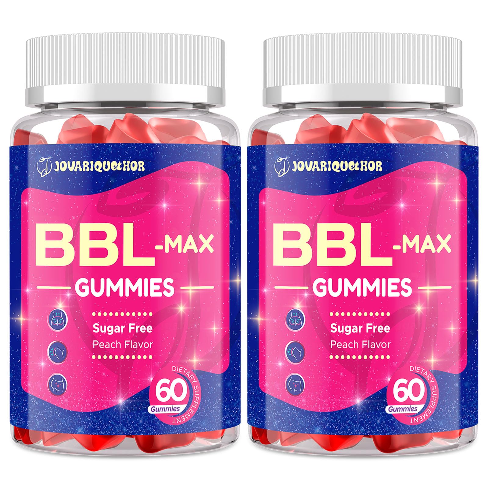Hero image of Jovariquethor Booty Gummies for Women peach flavor bottle