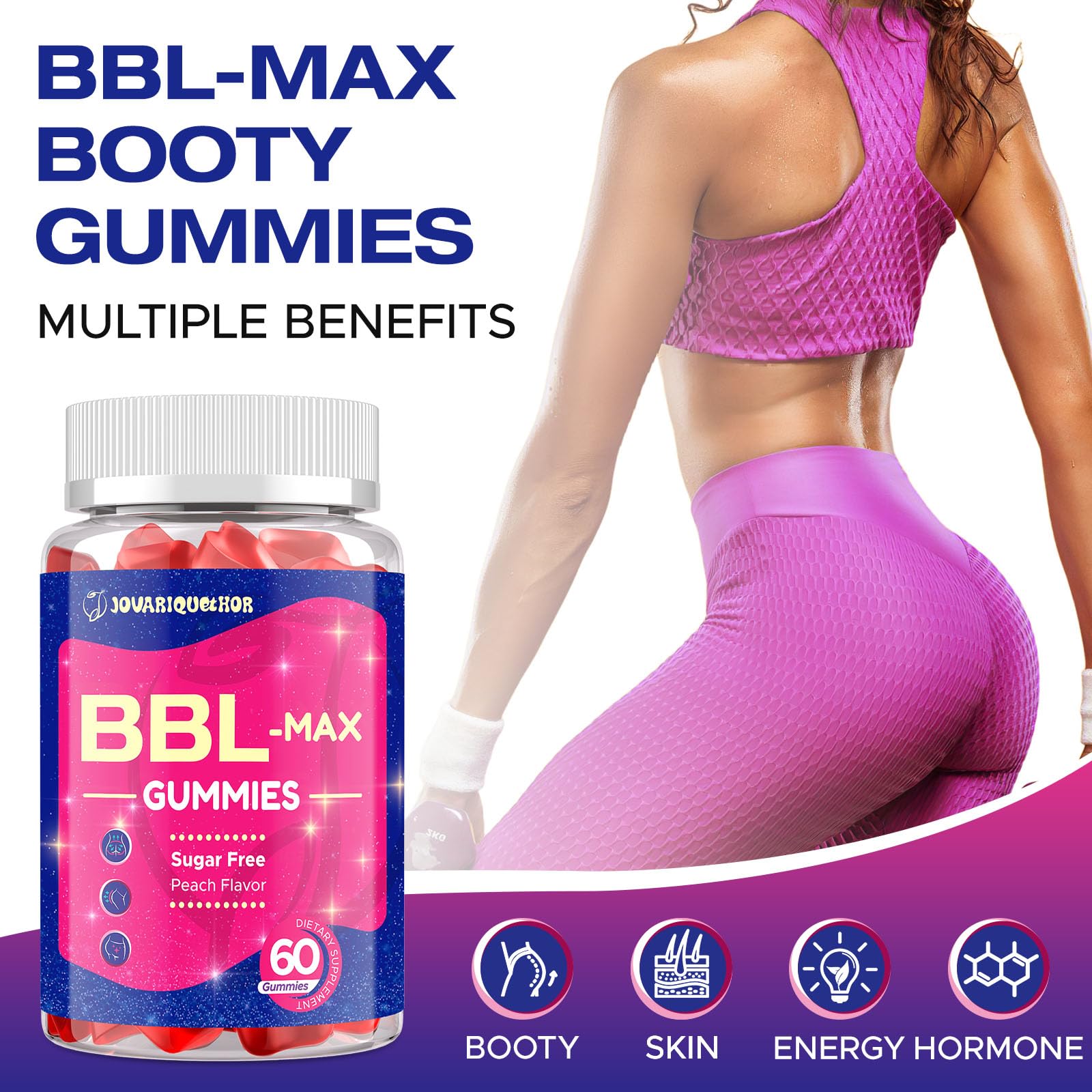 Jovariquethor Booty Gummies two-per-day serving – easy to add to your day.