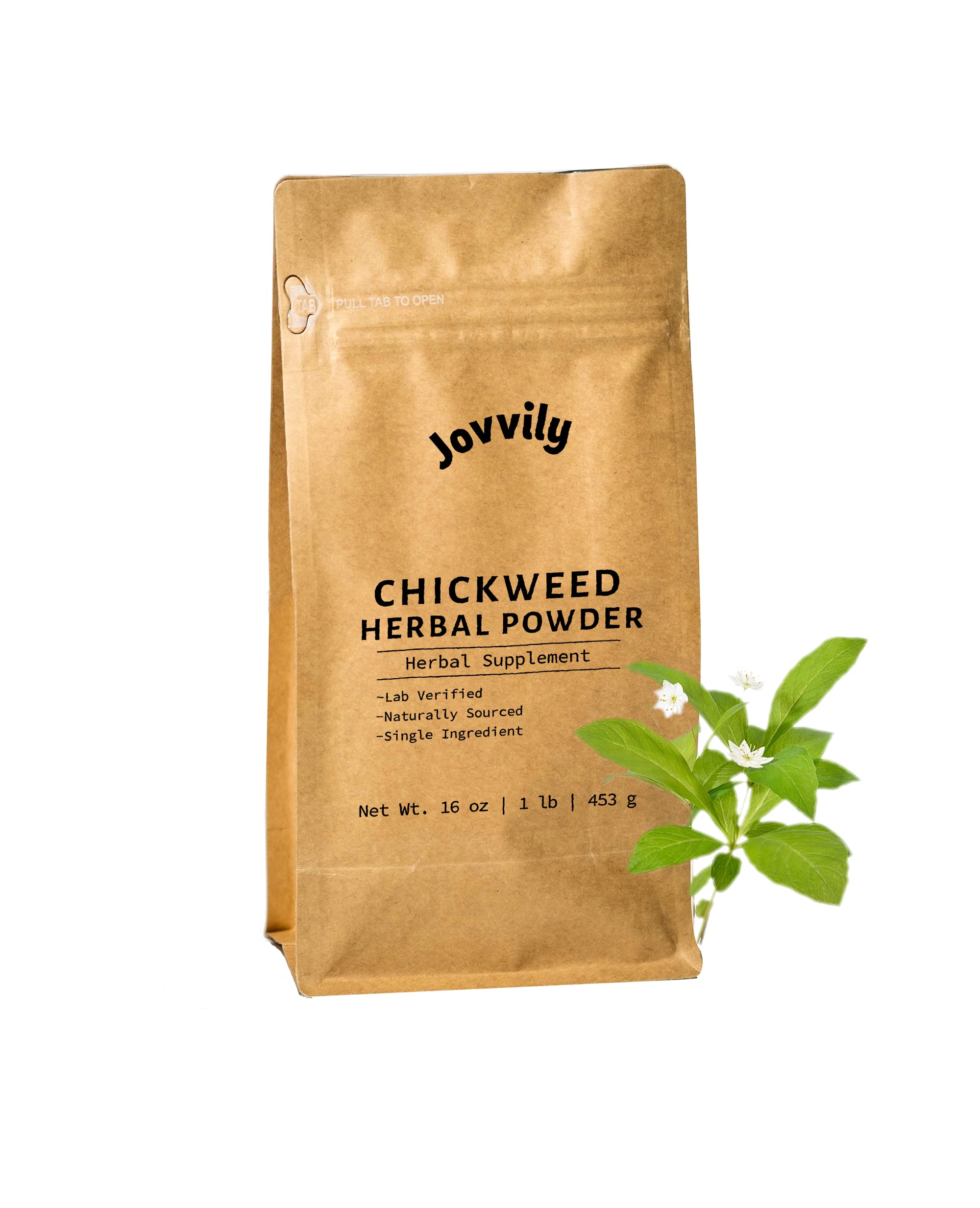 Chickweed herb in a resealable 1lb bag