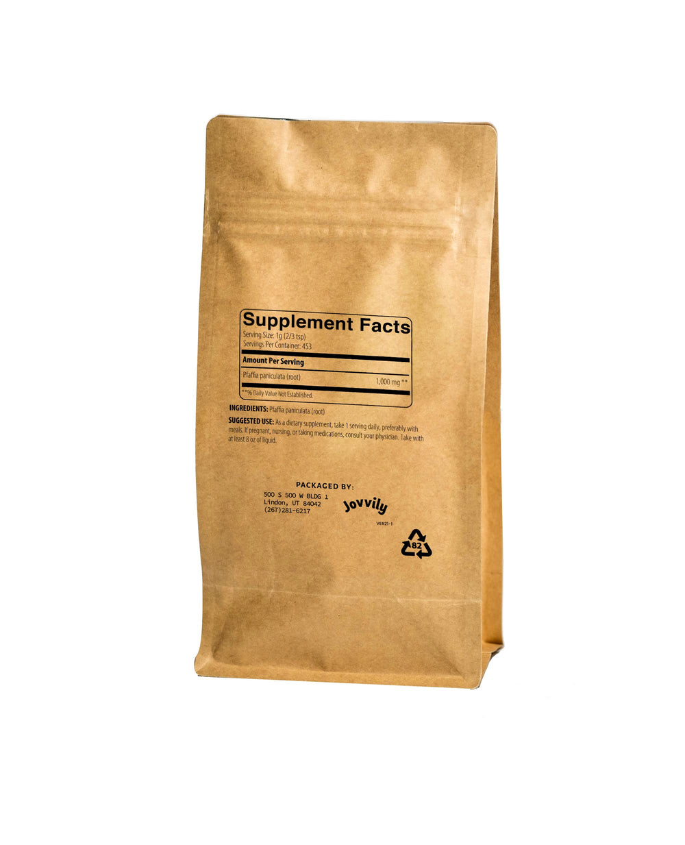 Jovvily Suma Root packaging in Utah, USA