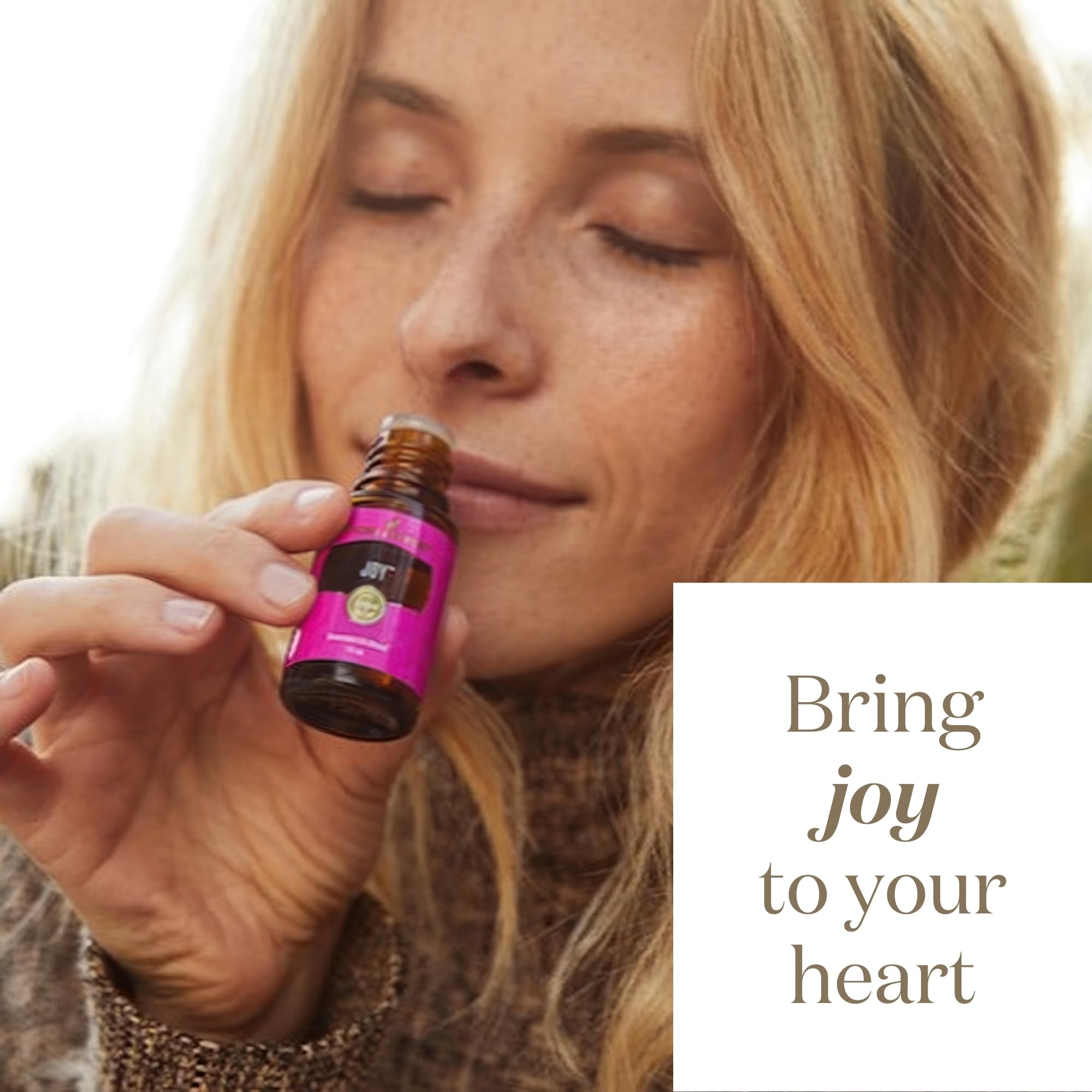 Kosher-certified Joy Essential Oil bottle label