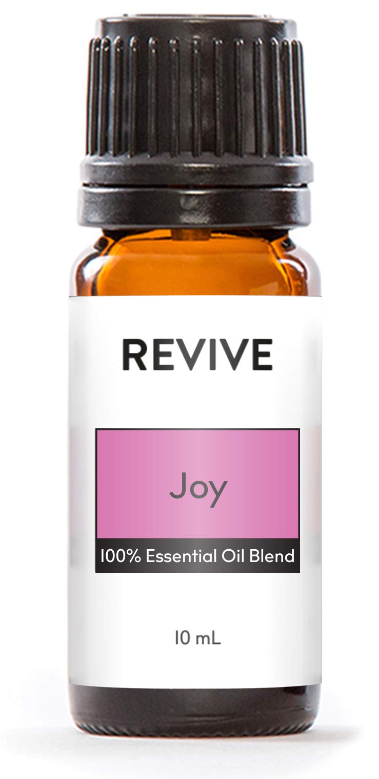 Joy Essential Oil Blend bottle with dropper and Revive Essential Oils label