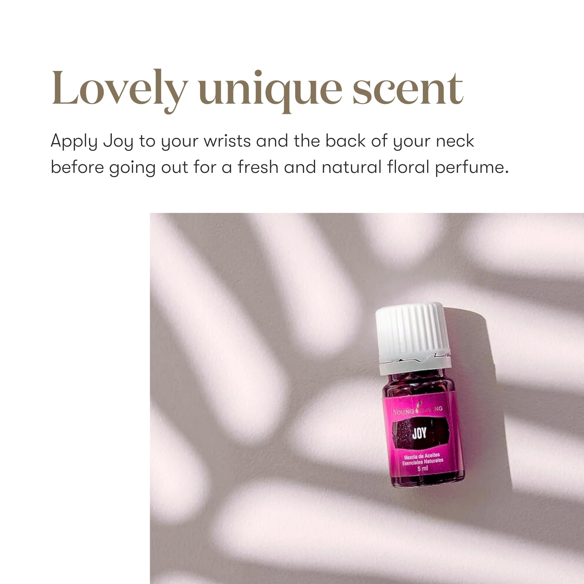 Joy Essential Oils Blend applied as a natural perfume on skin