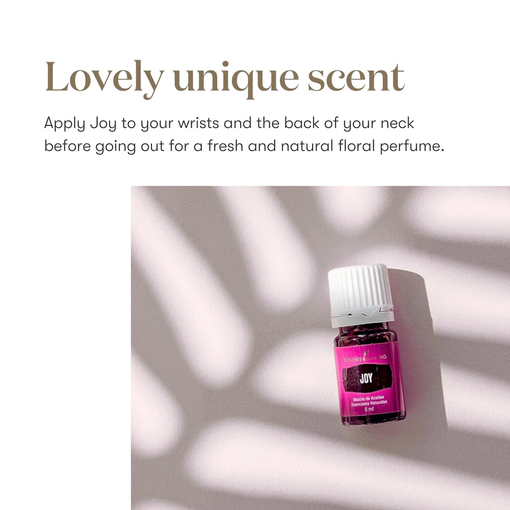 Joy Essential Oils Blend applied as a natural perfume on skin