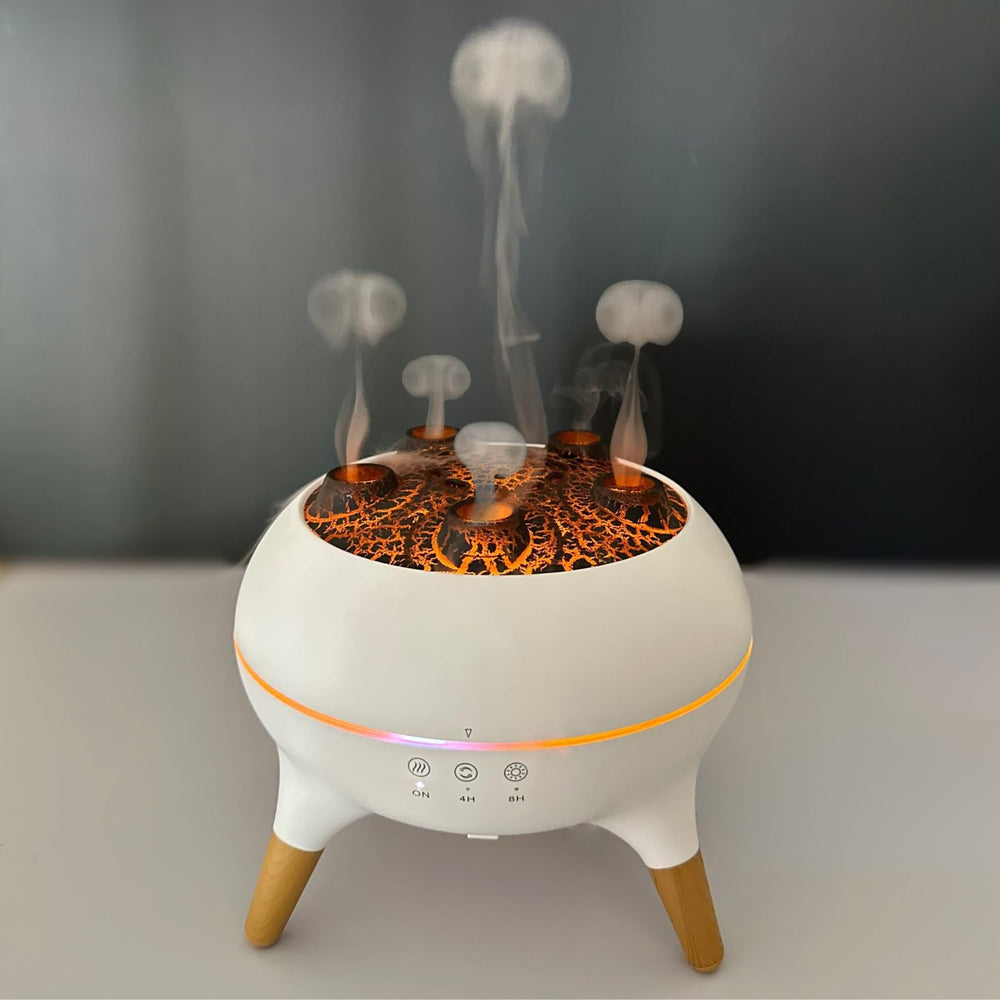JOYFULNEST CO Dancing Jellyfish Diffuser front view with 7 LED lights